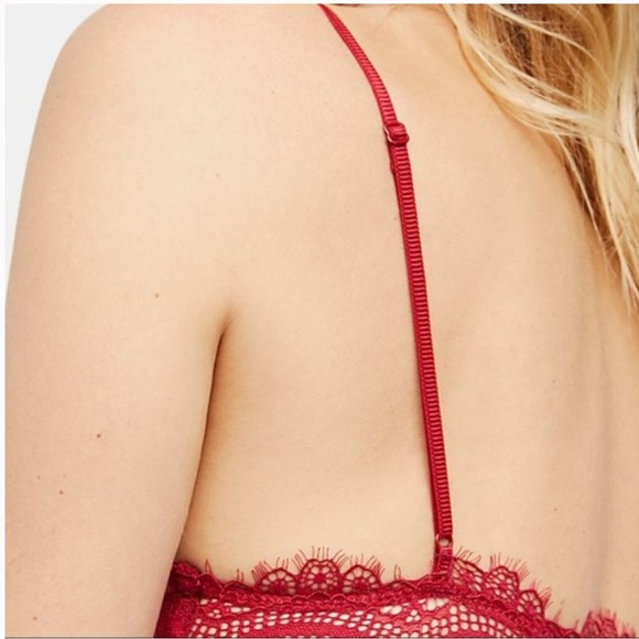 Free people belle Scarlet red lace bra bralette - Picture 6 of 10